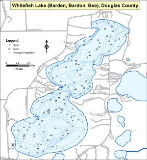 Whitefish Lake (Barden, Bee) Topographical Lake Map