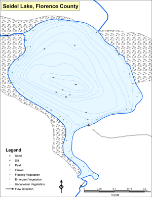 Seidel Lake Topographical Lake Map