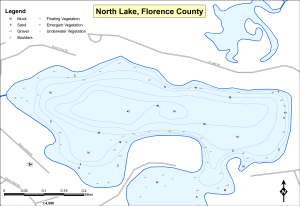 North Lake Topographical Lake Map