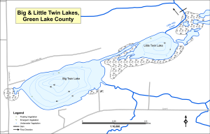 Big Twin Lake Topographical Lake Map