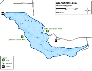 Greenfield Lake Topographical Lake Map