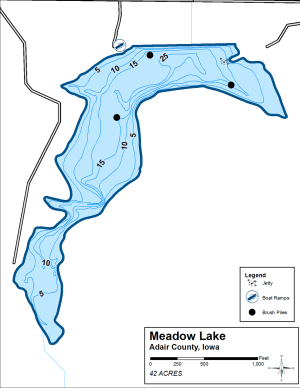 Meadow Lake Topographical Lake Map