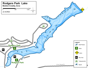 Rodgers Park Lake Topographical Lake Map