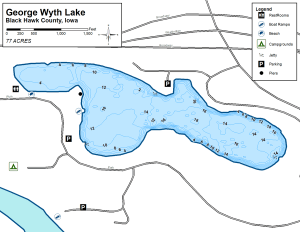 George Wyth Lake Topographical Lake Map