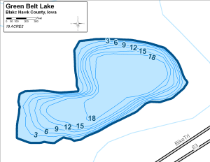 Green Belt Lake Topographical Lake Map