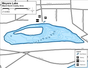 Meyer Lake Topographical Lake Map