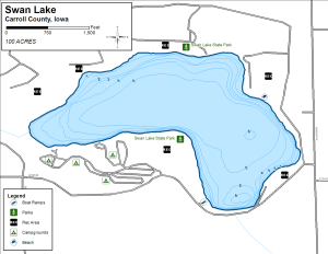 Swan Lake Topographical Lake Map