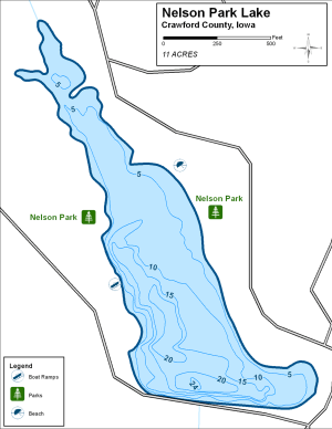 Nelson Park Lake Topographical Lake Map