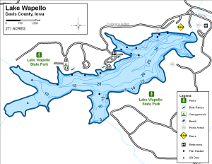 Lake Wapello Topographical Lake Map
