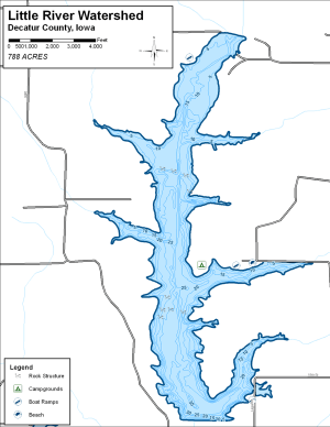 Little River Watershed Topographical Lake Map