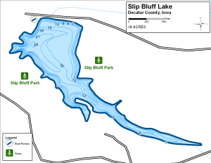 Slip Bluff Lake Topographical Lake Map