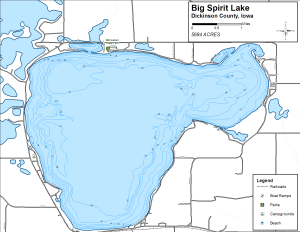 Big Spirit Lake Topographical Lake Map