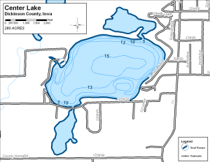 Center Lake Topographical Lake Map