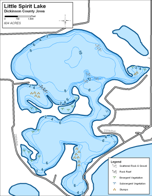 Little Spirit Lake Topographical Lake Map