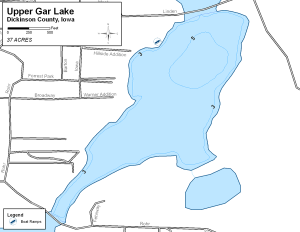 Upper Gar Lake Topographical Lake Map