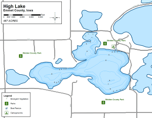 High Lake Topographical Lake Map