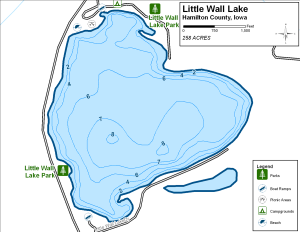 Little Wall Lake Topographical Lake Map