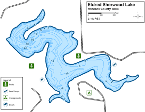 Eldred Sherwood Lake Topographical Lake Map