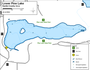 Lower Pine Lake Topographical Lake Map