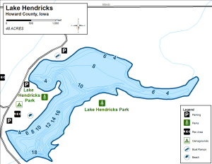 Lake Hendricks Topographical Lake Map