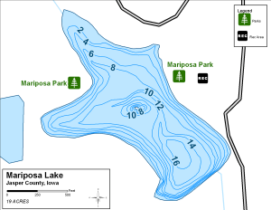 Mariposa Lake Topographical Lake Map