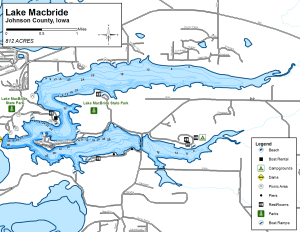 Lake Macbride Topographical Lake Map