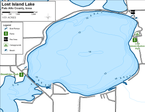 Lost Island Lake Topographical Lake Map