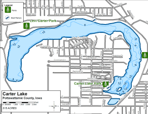 Carter Lake Topographical Lake Map