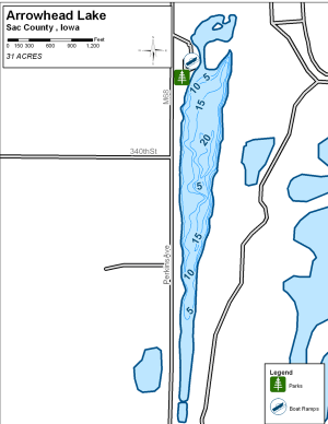 Arrowhead Lake Topographical Lake Map