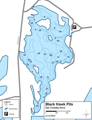 Blackhawk Pits Topographical Lake Map