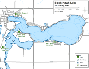Black Hawk Lake Topographical Lake Map