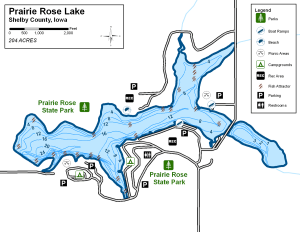 Prairie Rose Lake Topographical Lake Map