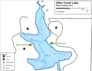Otter Creek Lake Topographical Lake Map