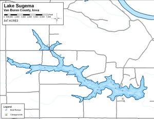 Lake Sugema Topographical Lake Map