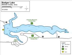 Badger Lake Topographical Lake Map