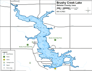 Brushy Creek Lake Topographical Lake Map
