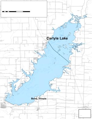 Carlyle Lake Topographical Lake Map