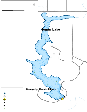 Homer Lake Topographical Lake Map
