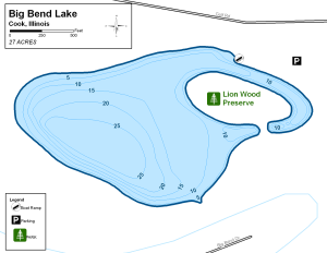 Big Bend Lake Topographical Lake Map