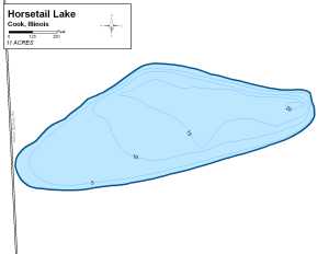 Horsetail Lake Topographical Lake Map