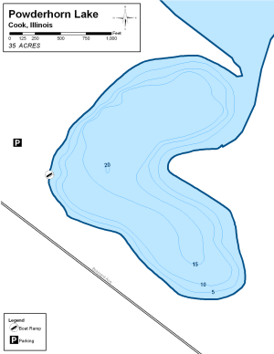 PowderHorn Lake Topographical Lake Map