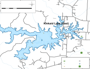 Kinkaid Lake (East) Topographical Lake Map