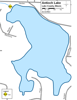 Antioch Lake Topographical Lake Map