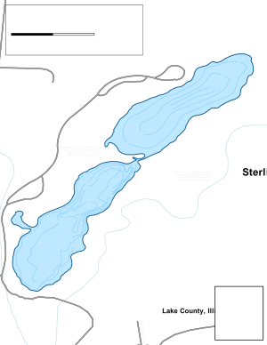 Sterling Lake Topographical Lake Map