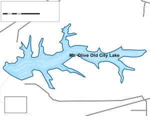 Mt. Olive Old City Lake Topographical Lake Map