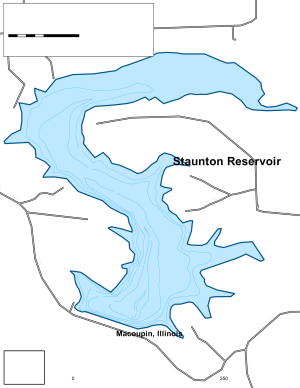 Staunton Reservoir Topographical Lake Map