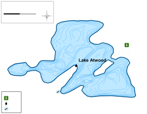 Lake Atwood Topographical Lake Map