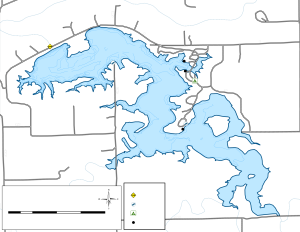 Evergreen Lake Topographical Lake Map