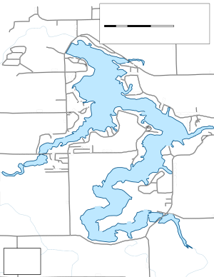 Lake Bloomington Topographical Lake Map