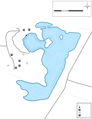 Monee Reservoir Topographical Lake Map